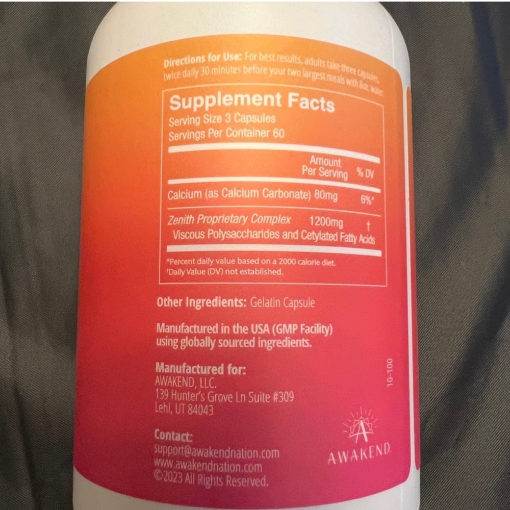 Awakend Zenith weight loss